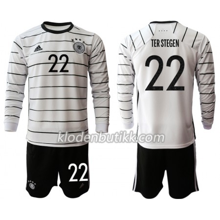 Tyskland Keeper TER STEGEN 22 Barn Hjemmedraktsett Euro 2020 Langermet (+ Korte bukser)